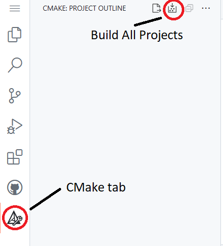 CMake tab in VSCode